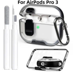 Étui pour AirPods Pro 3 avec kit de nettoyage et verrouillage [Protection de qualité militaire] Coque rigide anti-rayures pour AirPods Pro 3e génération