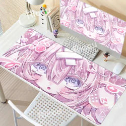 Tapis de souris rose pour fille anime, tapis de bureau XXL pour gamer, clavier, e-sport, accessoires de bureau, grand tapis de jeu étendu pour ordinateur portable