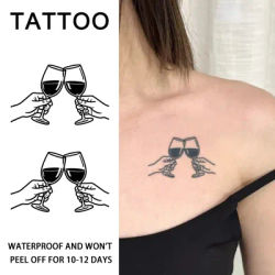 Tatouage temporaire amusant et minimaliste, tatouages temporaires à base de plantes, imperméables et durables de une à deux semaines, pour le bras, la paume