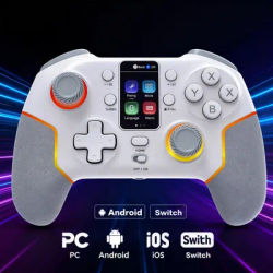 Wireless Bluetooth Multi-functional Gamepad with Screen and Motion Control Compatible for PC Android IOS and Switch