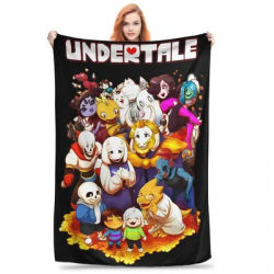 Undertale Skull Sans Video Game Blanket Ultra Soft Funny Design Throw Blankets for Couch Multi-size Quilt