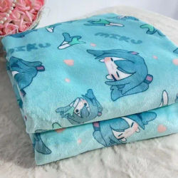 Hatsune Miku Cosplay Flannel Blanket Anime Two-dimensional Cartoon Plush Warm Sheet Student Gifts