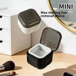 (BF06) Mini chauffe-cire avec bol en silicone, kit d'épilation pour le nez et les oreilles, pot de fusion de cire en grains