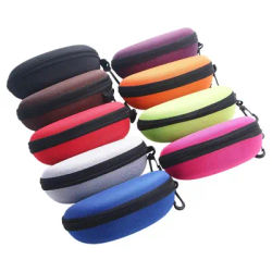 Boîte de rangement portable unisexe à fermeture éclair pour lunettes, étui rigide avec crochet pour hommes et femmes, sac à lunettes de soleil, pochette coquille, étui à lunettes