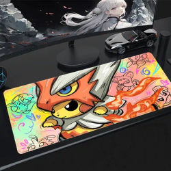 Grand tapis de souris Pokémon Pikachu, tapis de bureau en caoutchouc pour jeux, tapis de clavier Kawaii Anime, accessoires de jeu, tapis de souris