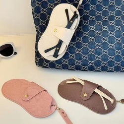 Étui à lunettes portable en cuir PU, pochette fine et souple pour lunettes avec bouton-pression, sac de rangement anti-rayures pour lunettes de soleil pour sac à main