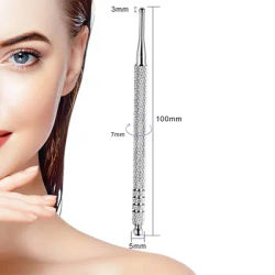 Outil de massage de réflexologie faciale, stylo d'acupuncture rétractable, outil de soin des oreilles à double tête à ressort, sonde de massage pour le visage