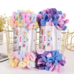 100g/pc DIY Finger Circle Line Rainbow Color No Tool Needed Zero Foundation Exquisite Woven Throw Pillow Scarf Blanket Scarf