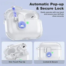 2026 pour AirPods 5 /4 Étui universel transparent antichoc et anti-rayures, étui robuste pour AirPods Pro2/Pro/Pro 3 /5 Étuis verrouillables