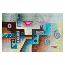 Traces and Memory,'Alpaca Blend Tapestry with Traditional Modern Andean Motifs'