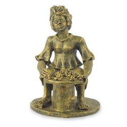 Ceramic sculpture, 'Tomato Seller'
