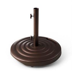 100 lbs Umbrella Base, Ribbed Wheeled Base for 7-1/2' to 11' Umbrellas - Round, Silver - Frontgate