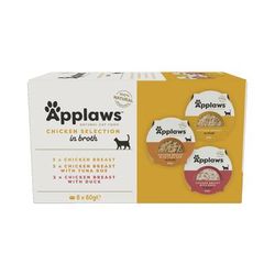 8x60g Chicken Selection Pot Mixed Multipack Applaws Wet Cat Food