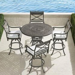 Carlisle 5-pc. High Dining Set in Slate Aluminum - Frontgate
