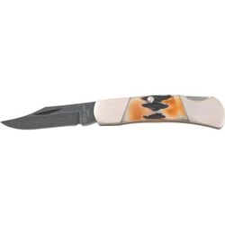 Bear & Son Executive Lockback Fold Knife Damascus Steel clip Blade India Stag Bone Handle BC526D