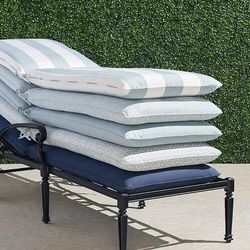 Single-piped Outdoor Chaise Cushion - Black, 80"L x 26"W - Frontgate