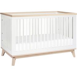 Babyletto Scoot 3-in-1 Convertible Crib w/Toddler Bed Conversion Kit - White / Washed Natural