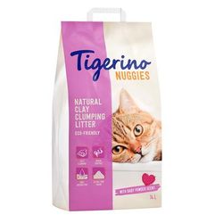 Lettiera Tigerino Nuggies (Ultra) a grana fine - borotalco - Set %: 2 x 14 L (ca. 28,8 kg)