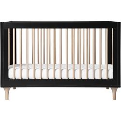 Babyletto Lolly 3-In-1 Convertible Crib with Toddler Bed Conversion Kit - Black/WashedNatural