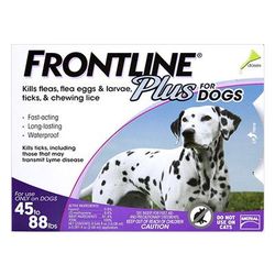 Frontline Plus For Large Dogs (44 To 88lbs) Purple 6 Pipettes