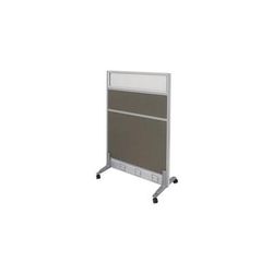 30"W x 48-3/4"H Mobile Portable Partition w/Glass Window