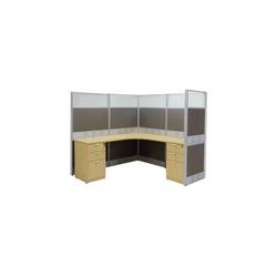 72" x 72" x 67"H Premium Series L-Shaped Cubicle w/Files - Add-On Unit