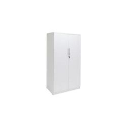 White 66"H 2-Door Locking Storage Cabinet