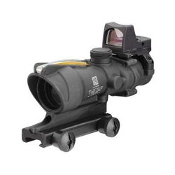 Trijicon 4x32 ACOG Rifle Scope Dual Illuminated Amber Crosshair .223 Reticle w/ Colt Knob Thumbscrew Mount & LED 3.25 MOA Red Dot RMR Type 2 Black