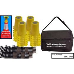 Powerflare 24-Pack Traffic Cone Top Adapters for PowerFlare Lights Yellow CTA-24PACK