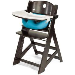 Keekaroo Height Right High Chair & Infant Insert - Espresso/Aqua