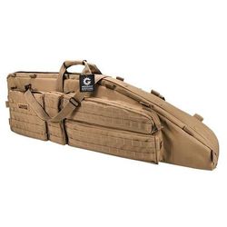 Loaded Gear RX-600 46 in Tactical Dual Rifle Bag Padded Center Divider 4 Zippered Pockets Dark Earth BI12552