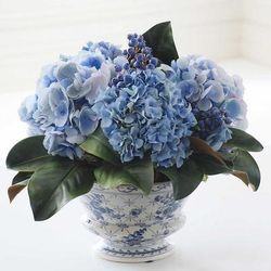 Mixed Hydrangea and Berry Chinoiserie - Blue - Frontgate
