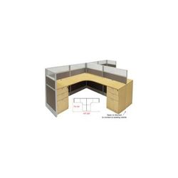 12'W x 6'D x 48"H Value Series Complete 2-Person L-Shaped Longitudinal Add-On Office Cubi