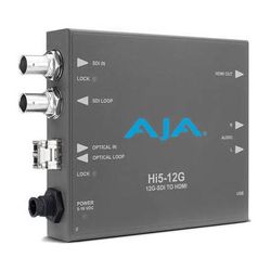AJA Hi5-12G-R 12G-SDI to HDMI 2.0 Mini-Converter with Fiber LC Receiver HI5-12G-R