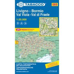 Tabacco Carta N.069 Livigno - Bormio - Val Viola - Val di Fraele - 1:25.000