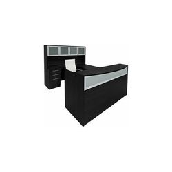Black U-Shaped Reception Desk