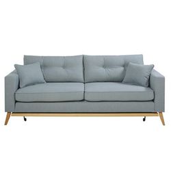 Canapé convertible style scandinave 3 places bleu glacier