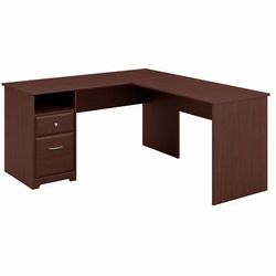 Cabot 60W L Shaped Computer Desk with Drawers in Harvest Cherry - Bush Furniture CAB044HVC