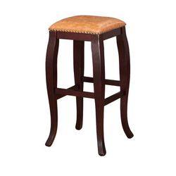 San Francisco Square Top Bar Stool in Caramel - Linon 178205CAR01