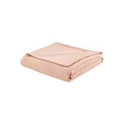 Madison Park Liquid Cotton Twin Blanket in Blush - Olliix MP51N-4640