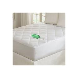 Madison Park Quiet Nights King Waterproof Cotton Mattress Pad in White - Olliix BASI16-0035