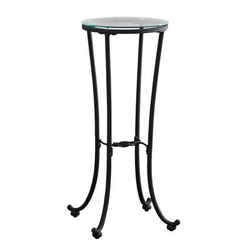 Accent Table / Side / End / Plant Stand / Round / Living Room / Bedroom / Metal / Tempered Glass / Black / Clear / Contemporary / Modern - Monarch Specialties I 3332