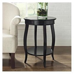 Black Round Table with shelf - Powell 528-269