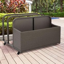 Palm Harbor Outdoor Wicker Pool Storage Caddy Weathered Gray - Crosley CO7303-WG