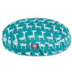 Stretch Turquoise Round Pet Bed, 36" L x 36" W, Medium, Green