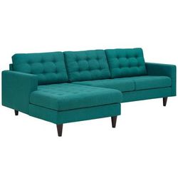 Empress Left-Facing Upholstered Fabric Sectional Sofa - East End Imports EEI-1666-TEA