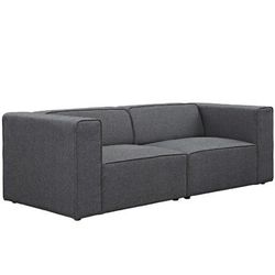 Mingle 2 Piece Upholstered Fabric Sectional Sofa Set EEI-2825-GRY