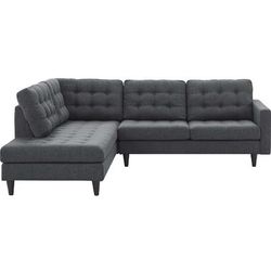 Empress 2 Piece Upholstered Fabric Left Facing Bumper Sectional EEI-2798-DOR