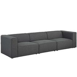 Mingle 3 Piece Upholstered Fabric Sectional Sofa Set EEI-2827-GRY