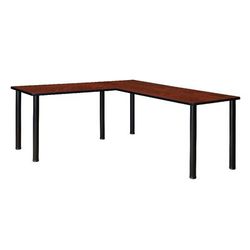 "Kee 72" L-Desk w/ 42" Return, Cherry/Black - Regency ML722442CHBPBK"